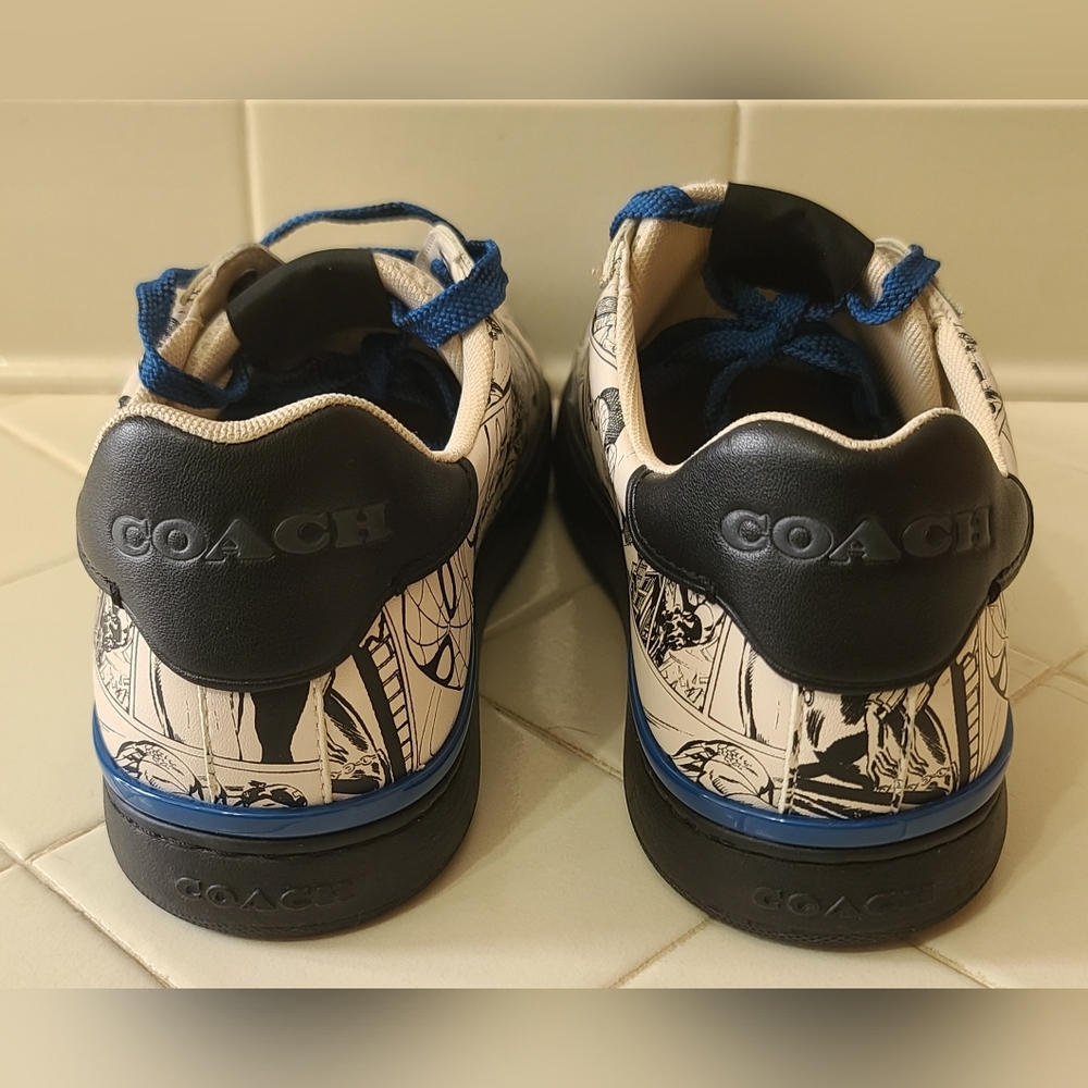Coach Marvel Clip Low Top Sneaker With Comic Book Print. Men's Size 8D - Picture 6 of 7
